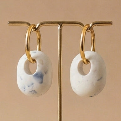 boucles d’oreilles ovale coquillée artisanales