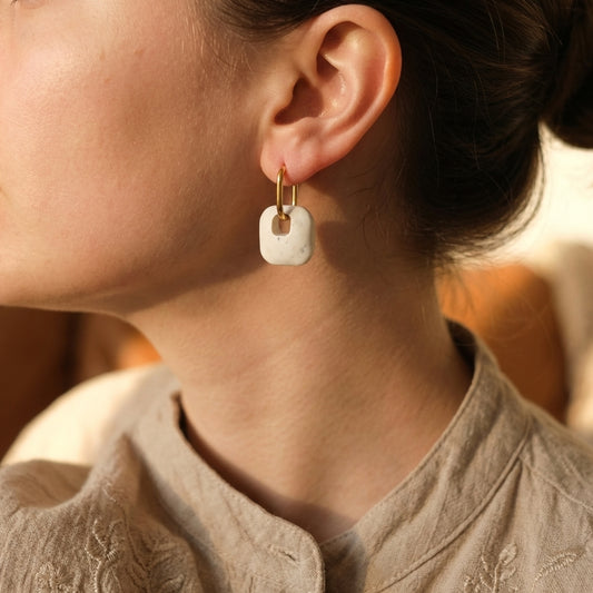 boucles d’oreilles carré fait main