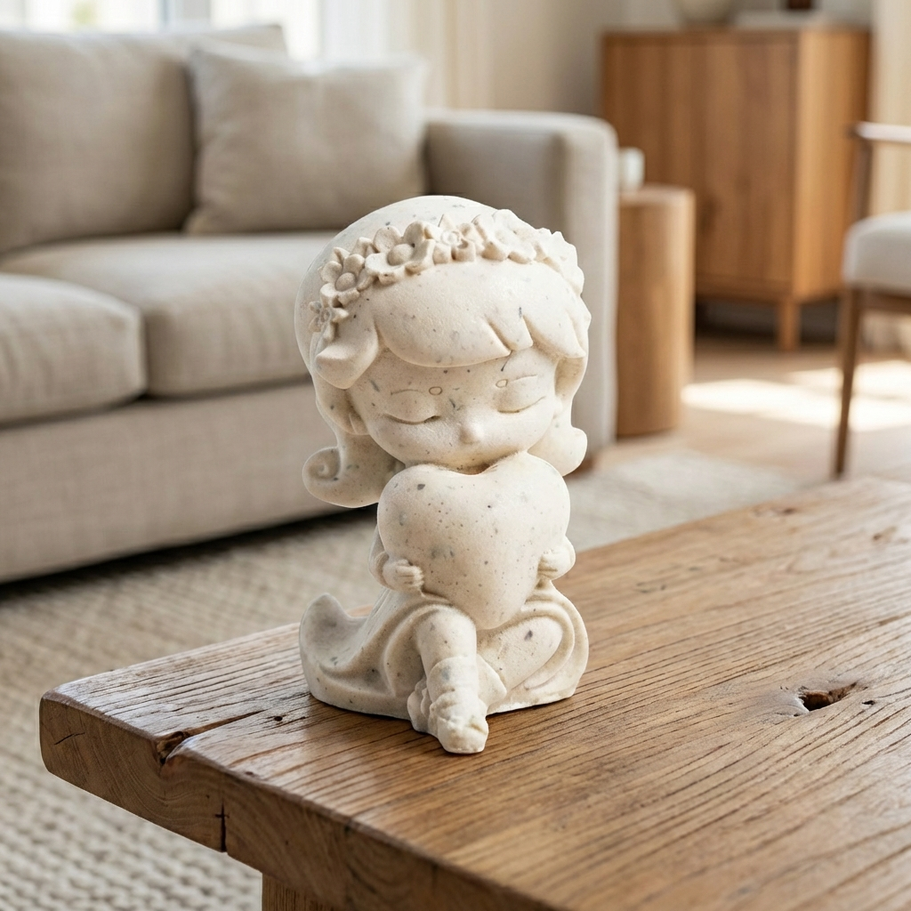 l’innocence – statuette cœur artisanal