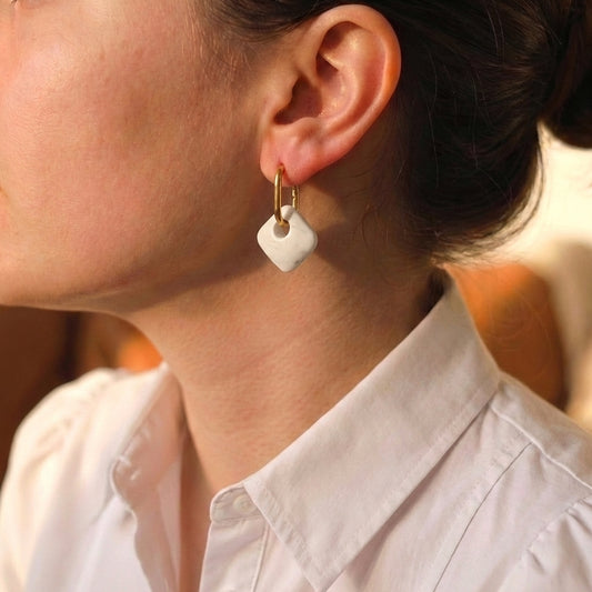 boucles d’oreilles rectangle fait main