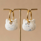 boucles d’oreilles chat coquillé artisanales