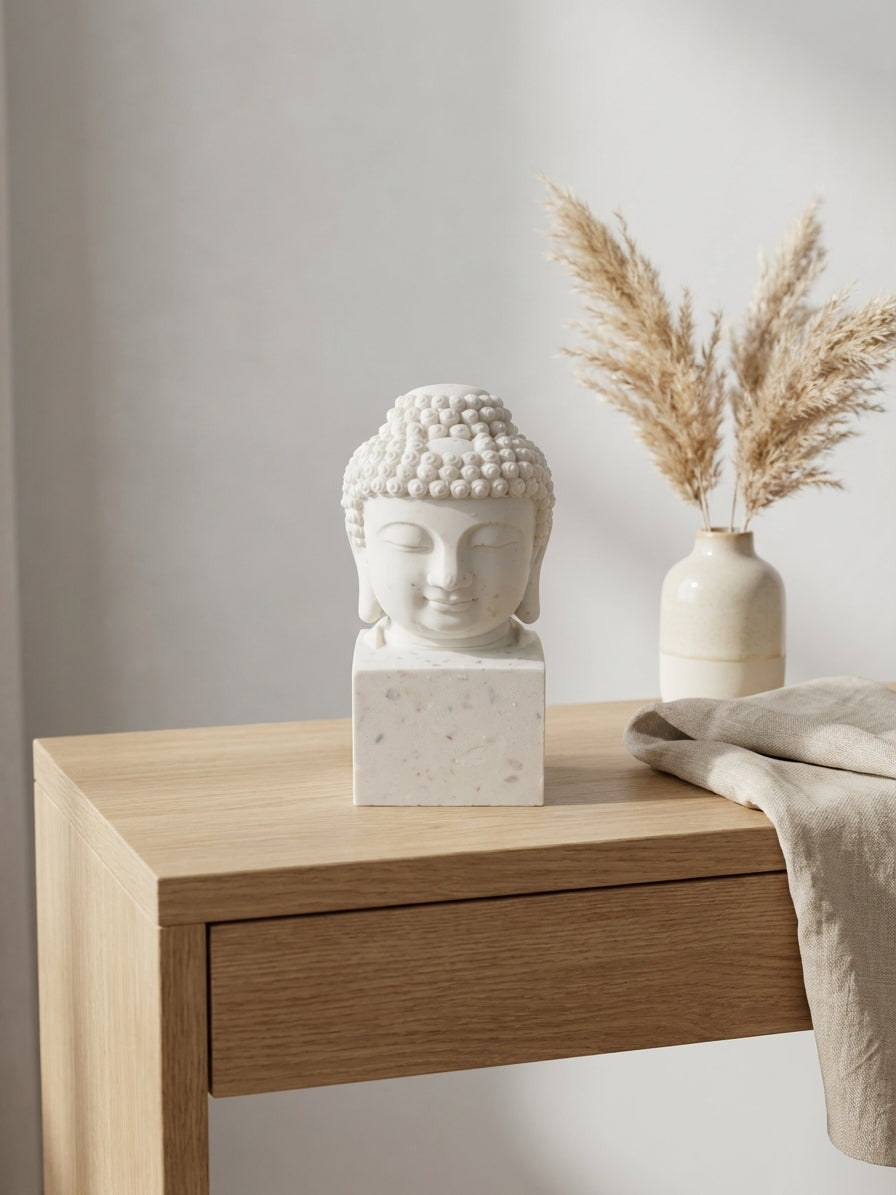 Bougie Bouddha décorative mise en scène dans un intérieur zen