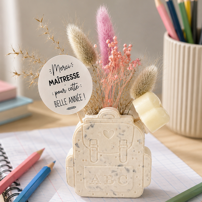 Solifleur Cadeau personnalisé enseignant – Fleurs séchées & création artisanale