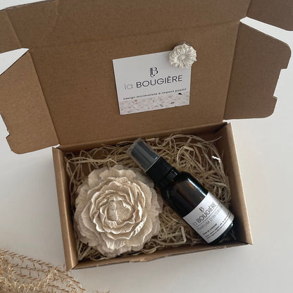 Pivoine à parfumer – diffuseur en minéral et coquillages
