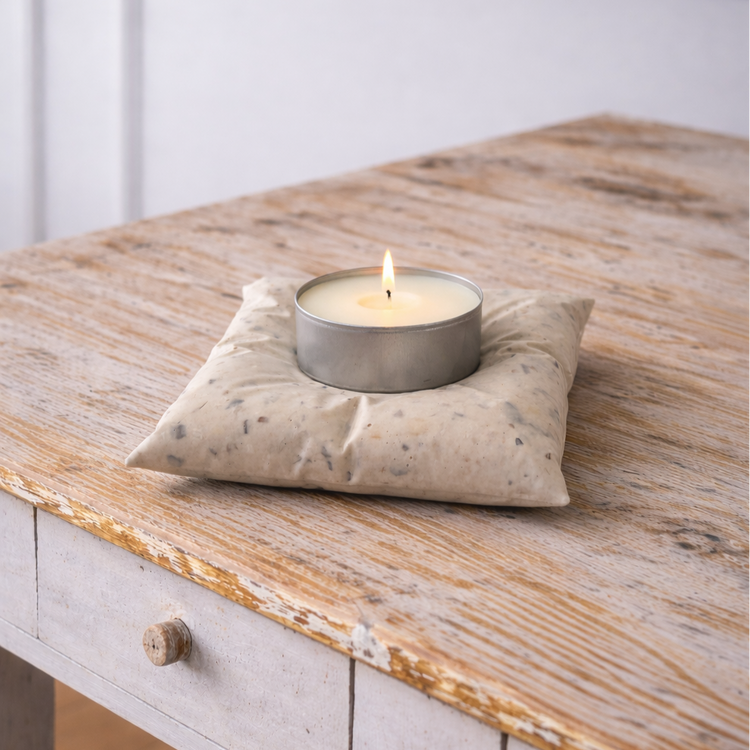 Bougeoir coussin artisanal