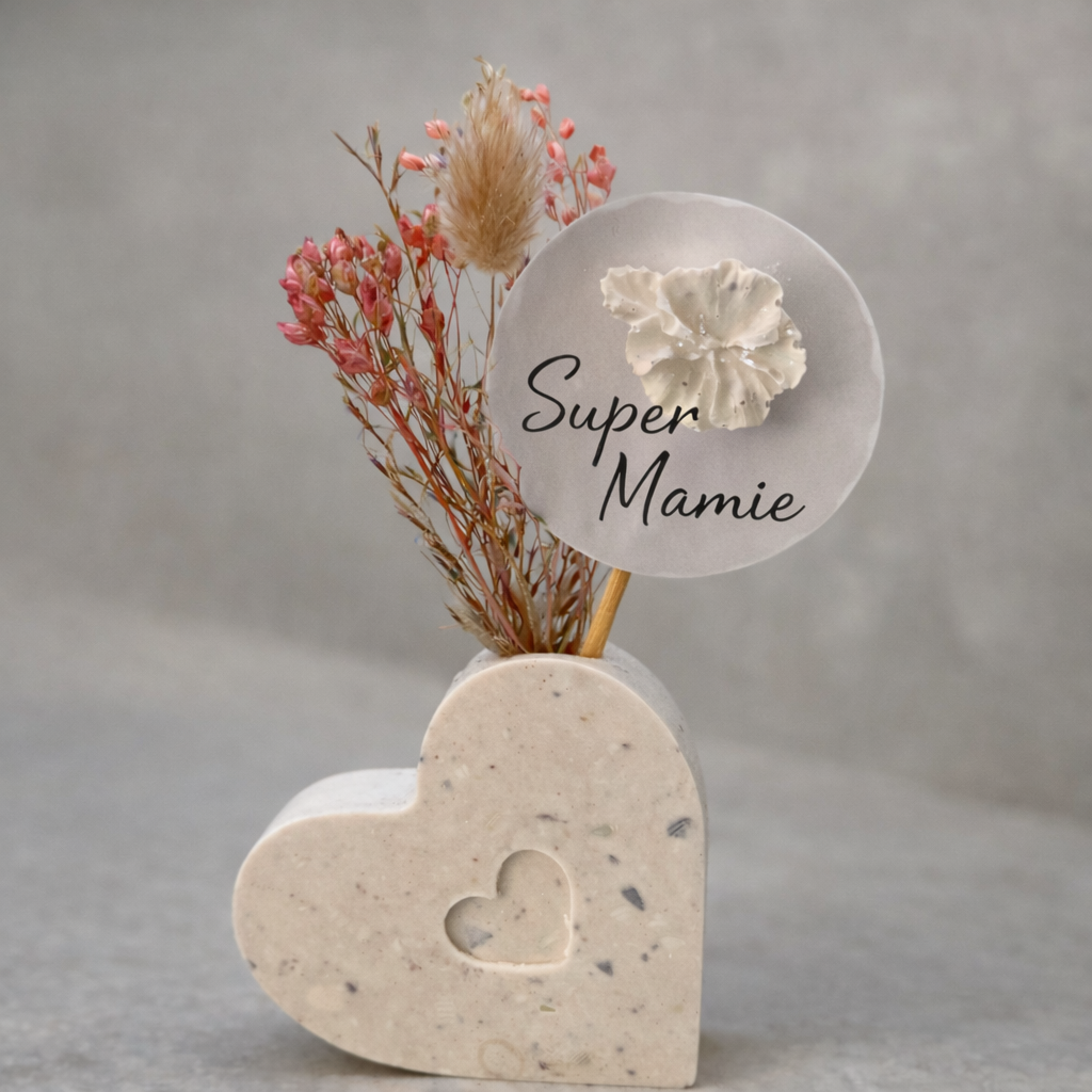 soliflore coeur « merci » artisanal