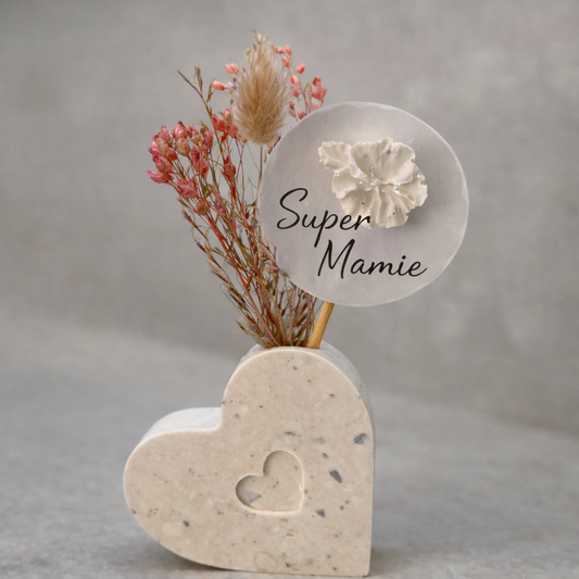 soliflore coeur « merci » artisanal