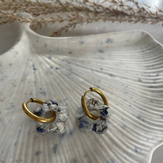BOUCLES D'OREILLES MARGUERITTES COQUILLEES