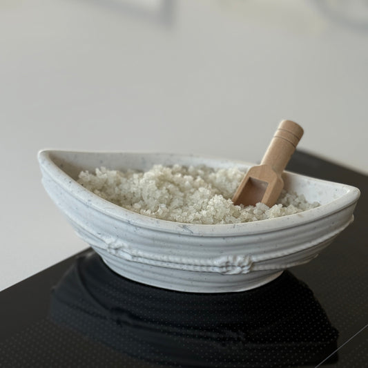 Le Bateau – Pot à sel ou vide-poche en minéral & coquillages