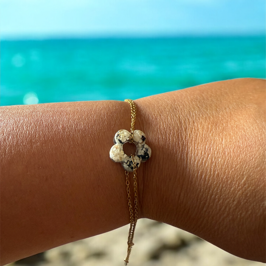 BRACELET MARGUERITES COQUILLEES