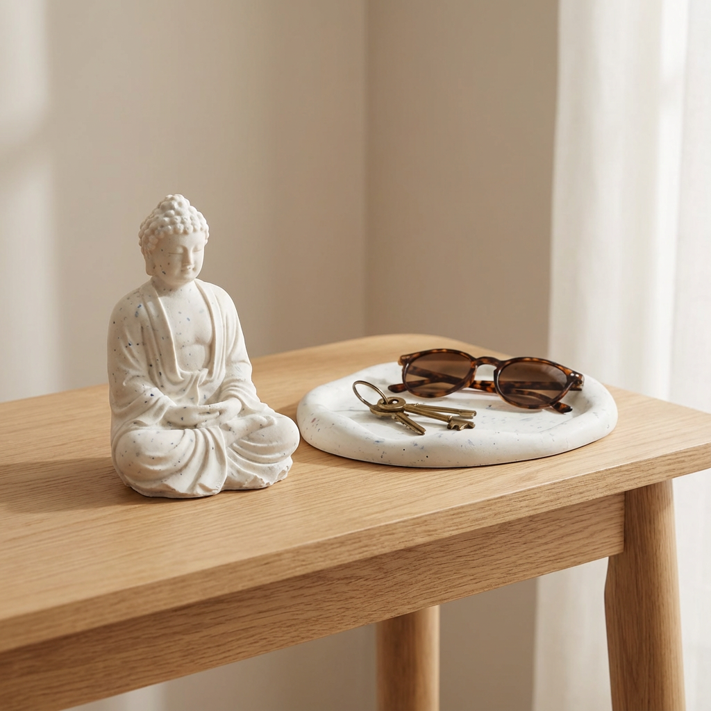 Bouddha statuette méditation artisanale