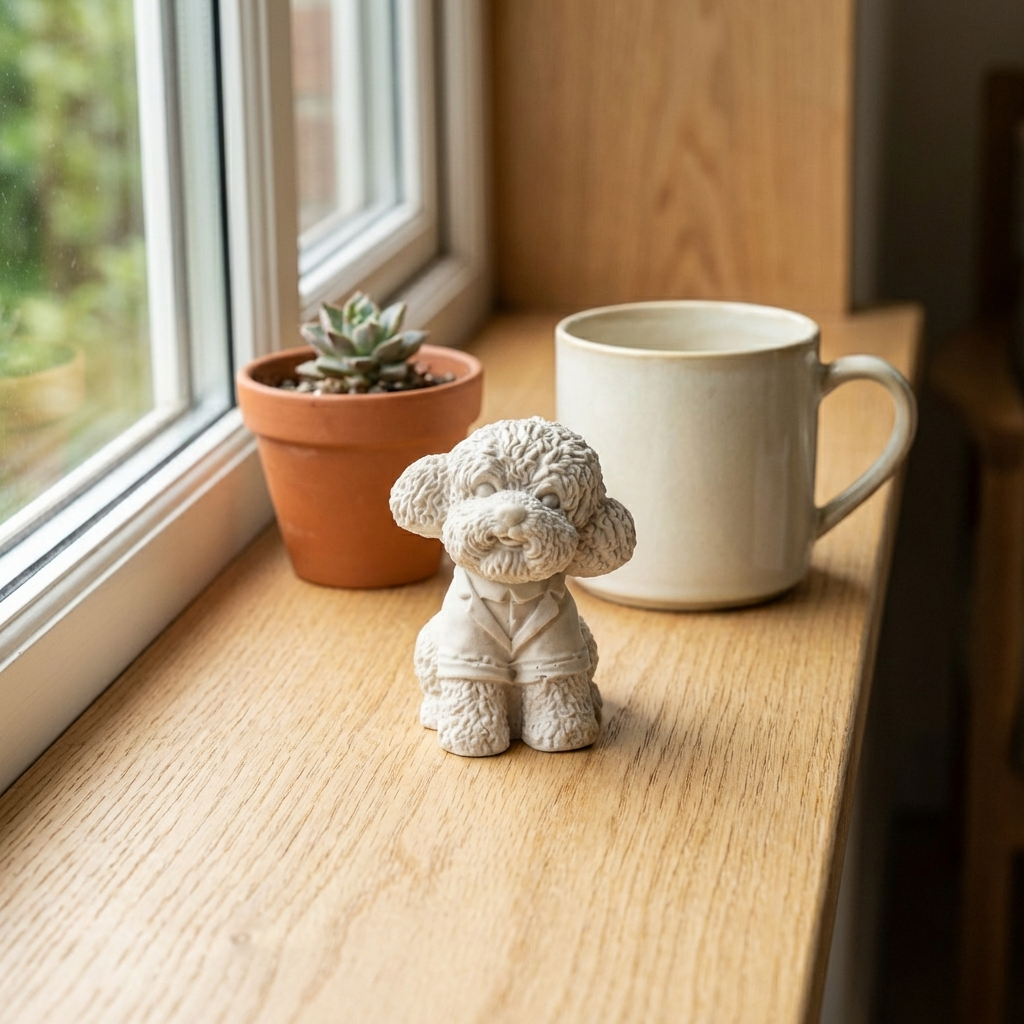 figurine caniche fait main