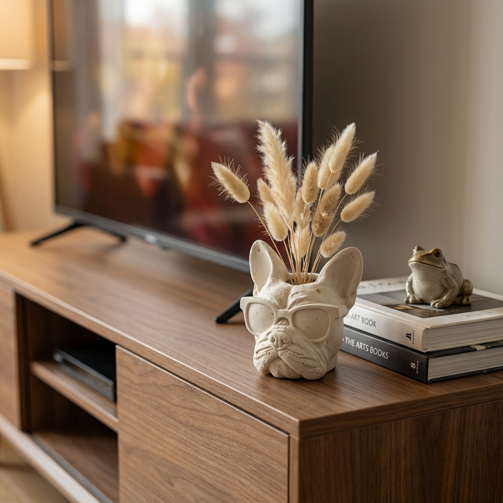 Le Bouledogue Lunette — Pot à Crayons Décoratif Artisanal