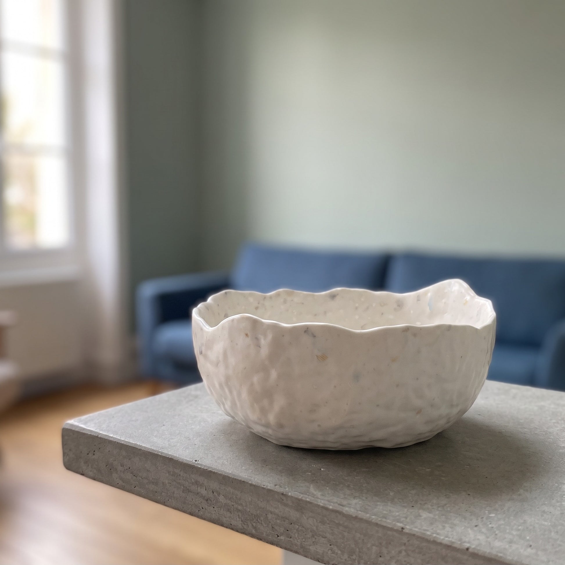 VIDE POCHE BOL sur une étagère de salon contemporaine