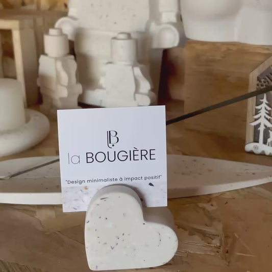 Support photo cœur artisanal