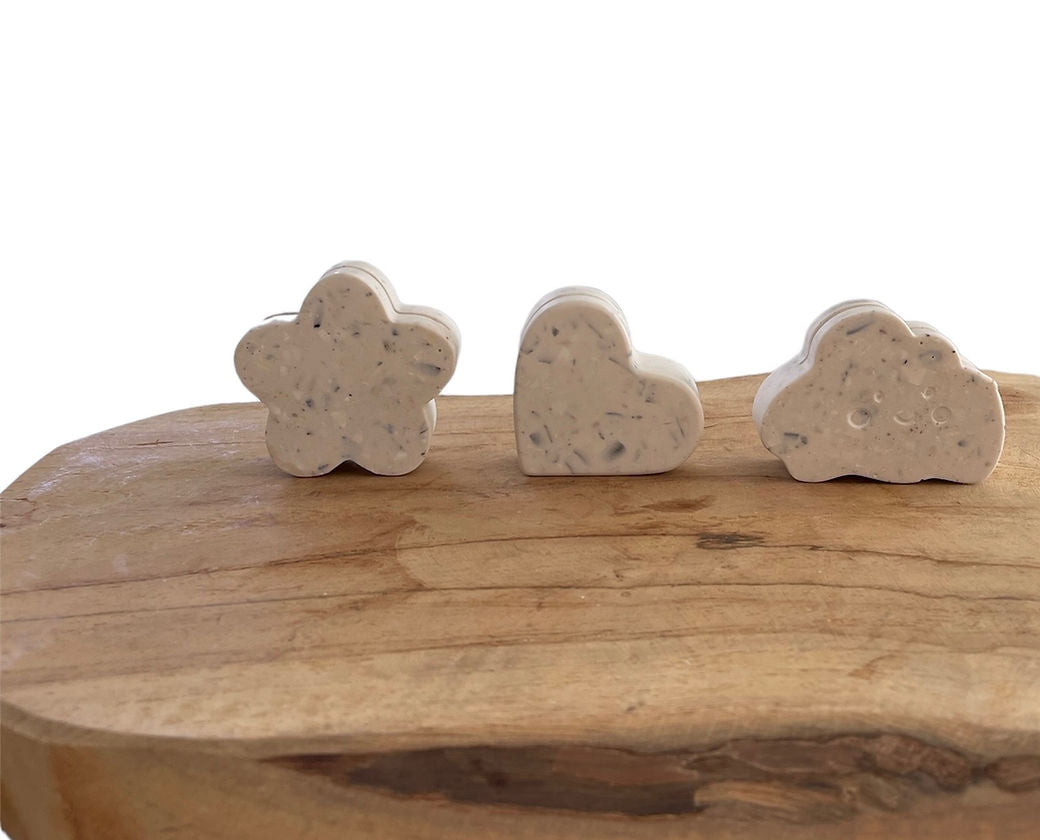 Support photo artisanal fleur nuage cœur