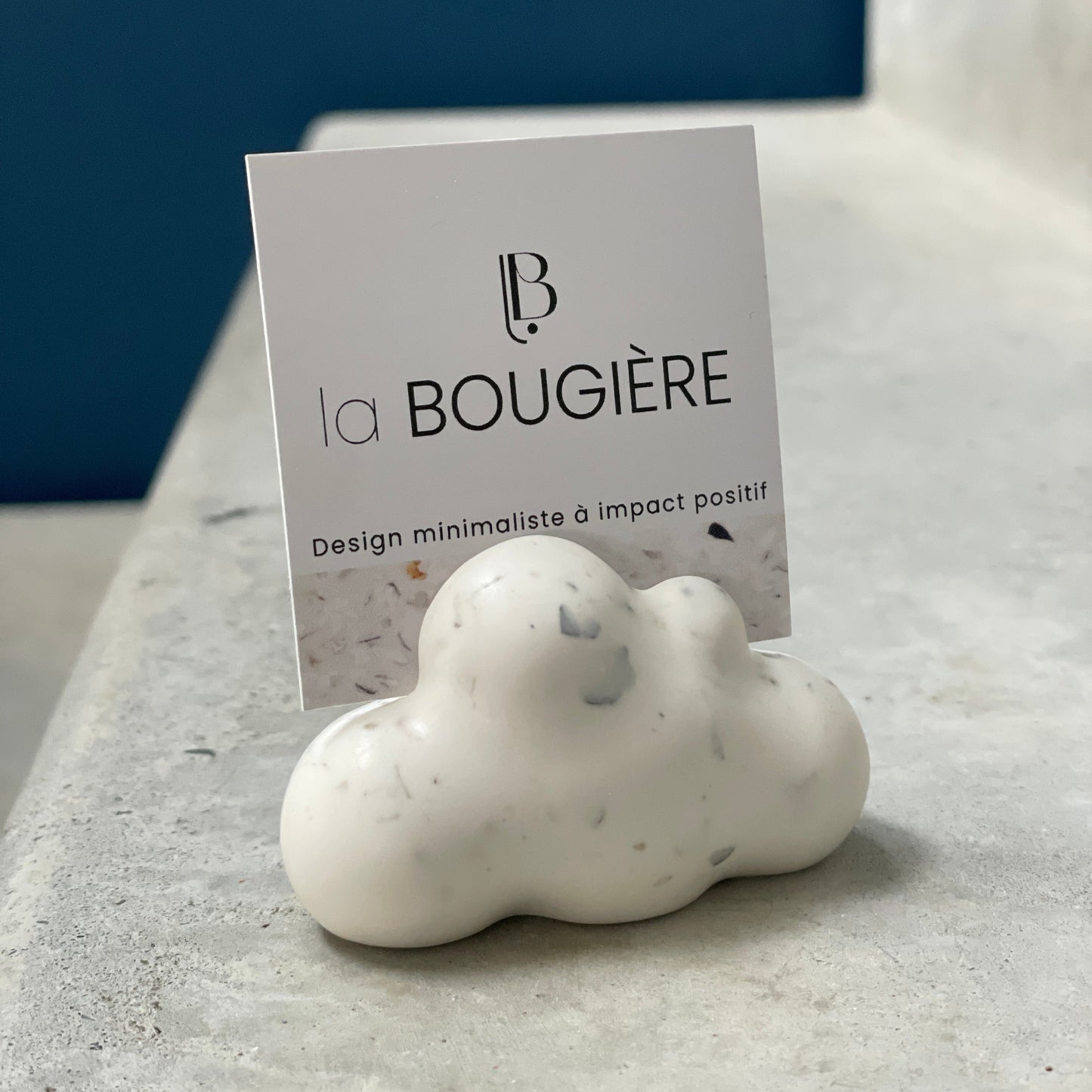 Support photo artisanal fleur nuage cœur