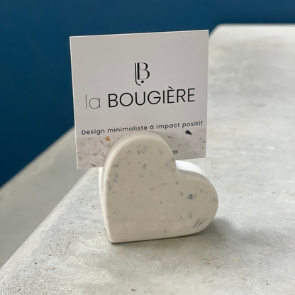 Support photo artisanal fleur nuage cœur
